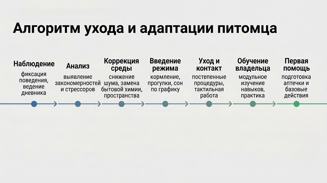 Алгоритм ухода и адаптации питомцев